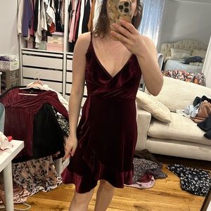 Velvet wrap style dress